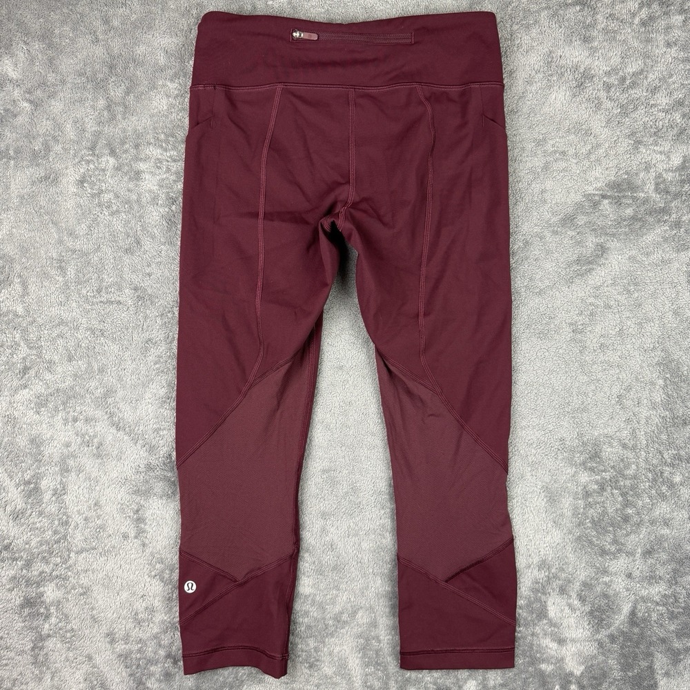 Lululemon Pace Rival Leggings‎ Women's Size 6 Crop 21.5" Inseam Garnet Red